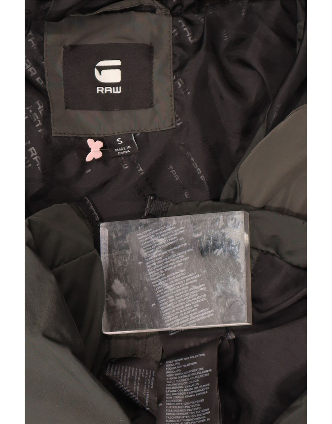 Cappotto imbottito con cappuccio da donna G-STAR UK 10 Small Verde Colourblock Poliestere