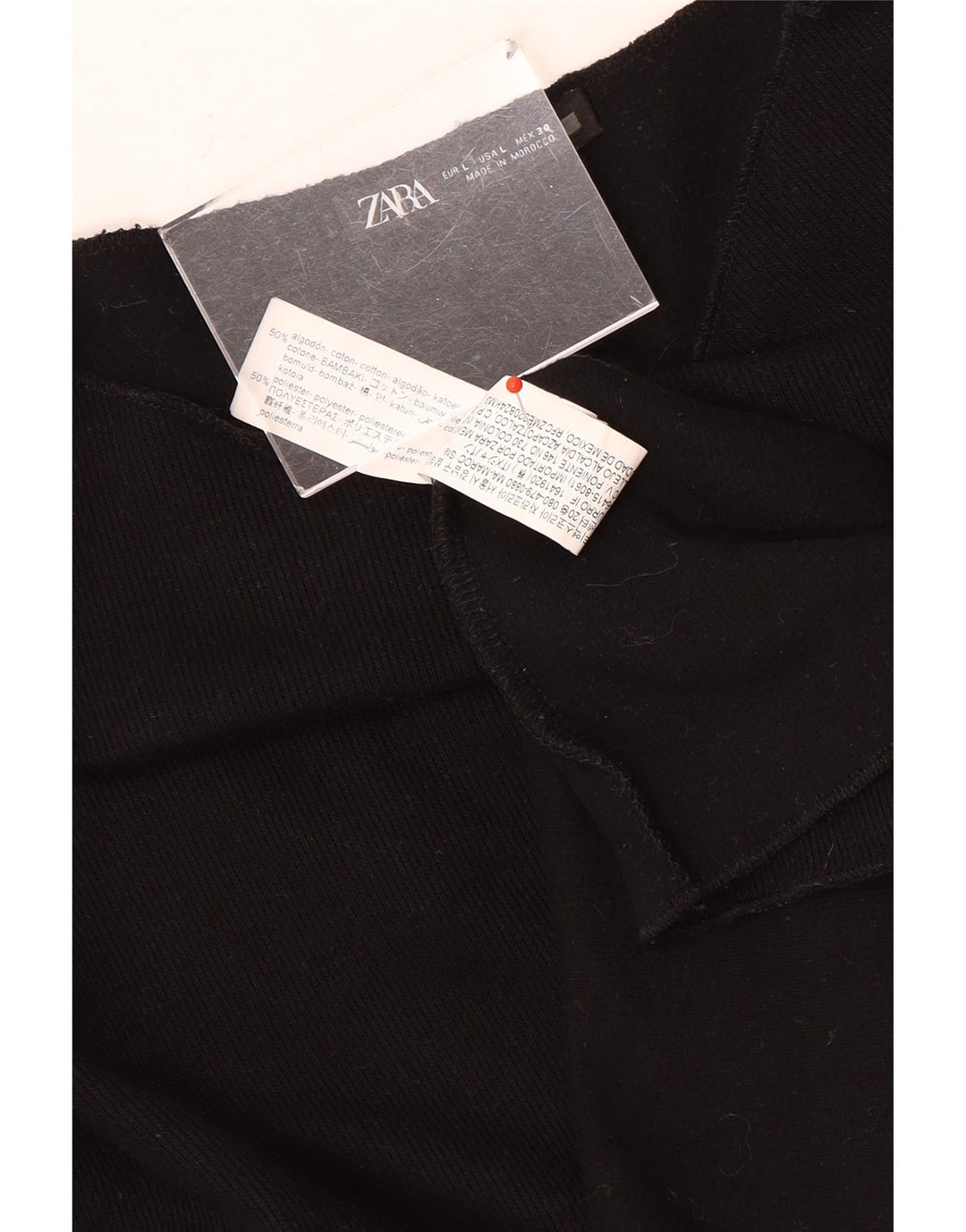 Maglione maglione collo alto da donna Zara UK 16 grande cotone nero