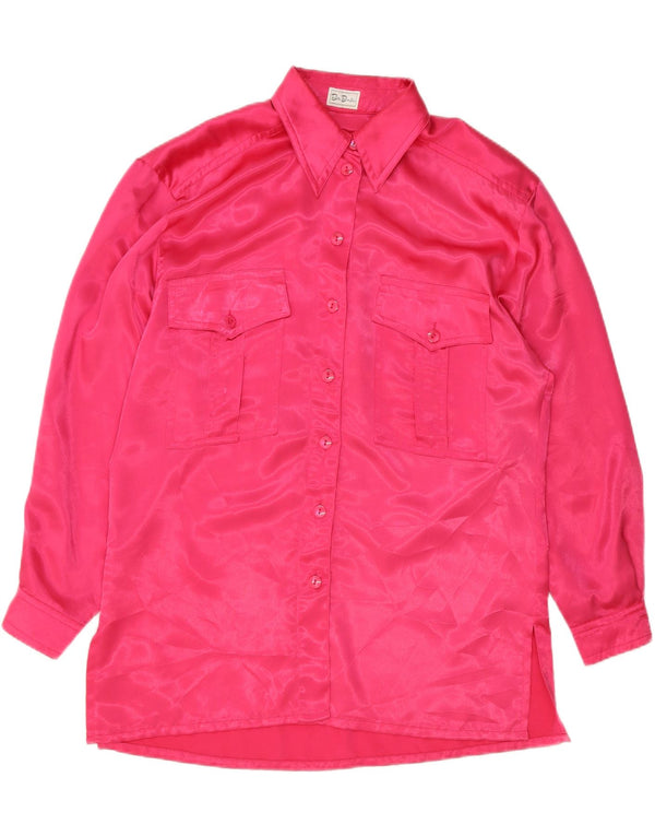 BETTY BARCLAY Womens Longline Shirt Blouse UK 12 Medium Pink Polyester