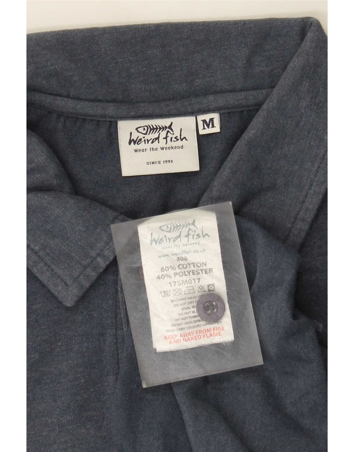 Polo da uomo Weird Fish in cotone blu medio