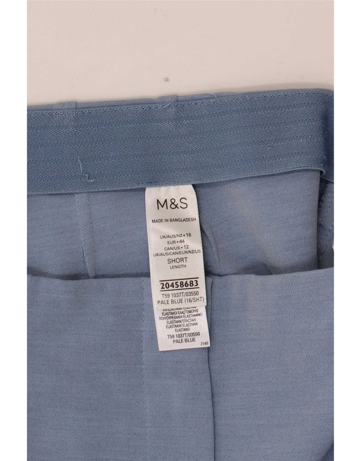 Pantaloni corti da donna Marks & Spencer UK 16 Large W32 L24 Poliestere blu