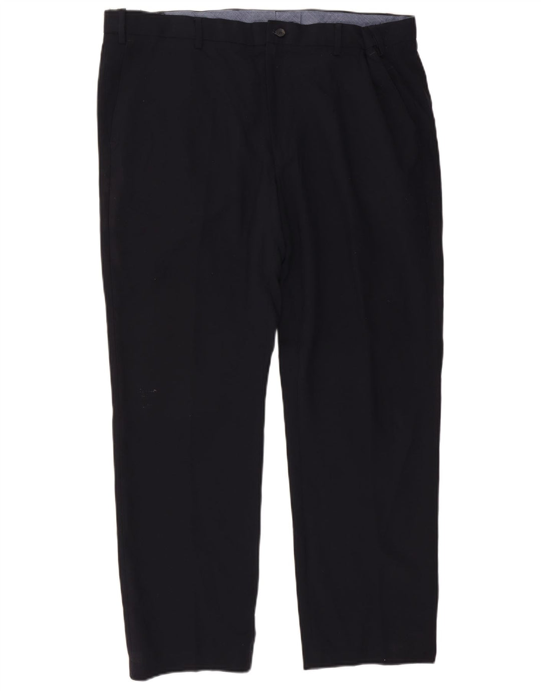 Pantaloni chino dritti da uomo Marks & Spencer W42 L29 poliestere blu navy