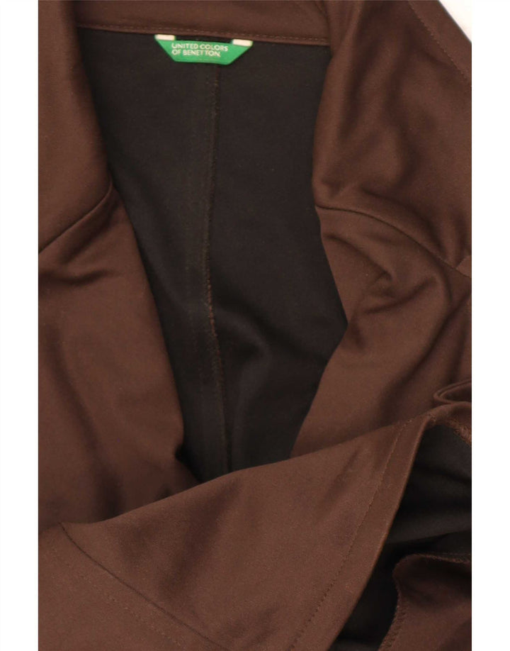 Giacca Blazer Doppiopetto Donna Benetton IT 40 Small Marrone Poliestere