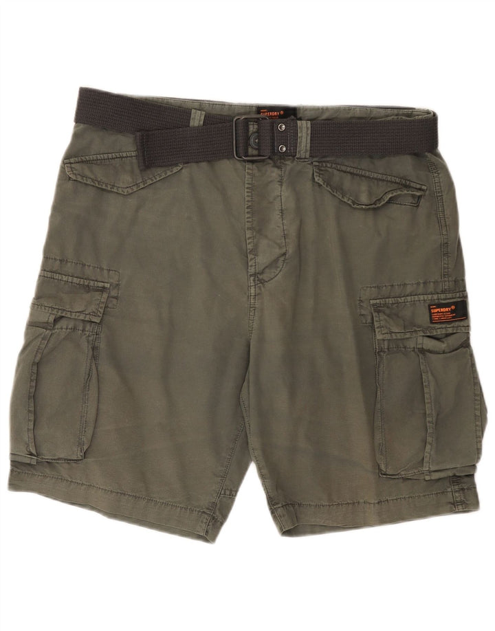 Pantaloncini cargo da uomo SUPERDRY W34 grandi cotone kaki