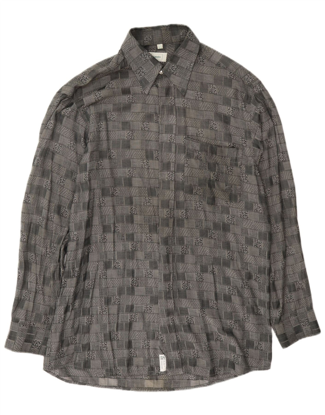 Camicia da uomo Canda taglia 39/40 15 1/2 grigio medio geometrico