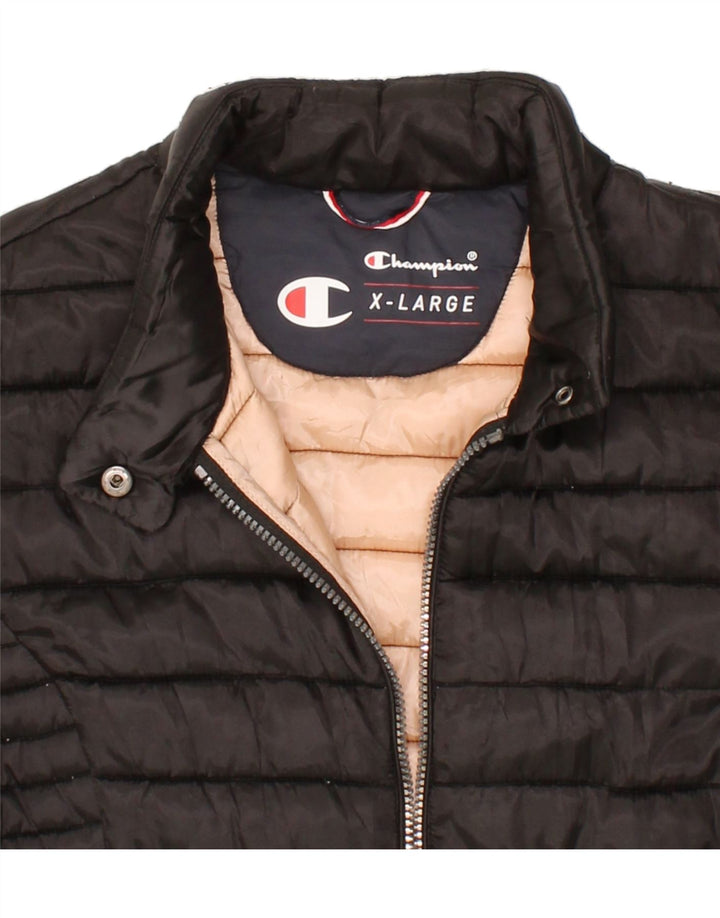 CHAMPION Womens Padded Jacket UK 18 XL Black Polyamide Vintage Champion and Second-Hand Champion from Messina Hembry 
