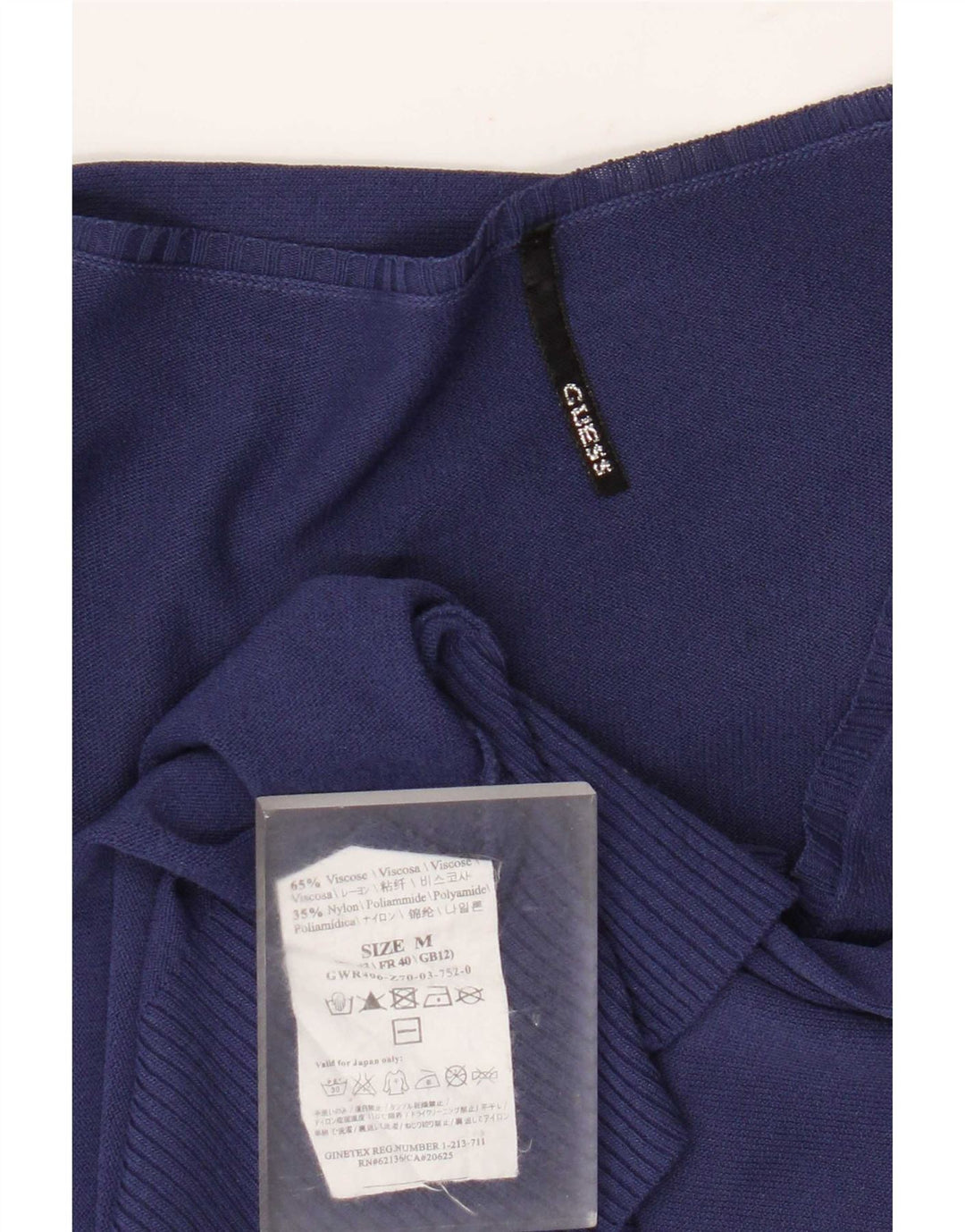 Maglione cardigan da donna Guess UK 12 viscosa blu navy medio