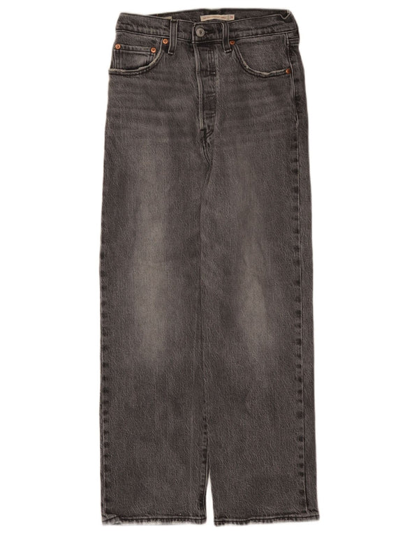 Jeans dritti a vita alta Levi's Ribcage da donna W26 L27 in cotone grigio
