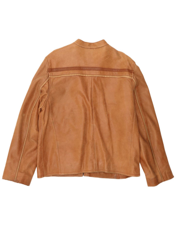 Giacca da pilota in pelle vintage da uomo UK 40 grande marrone
