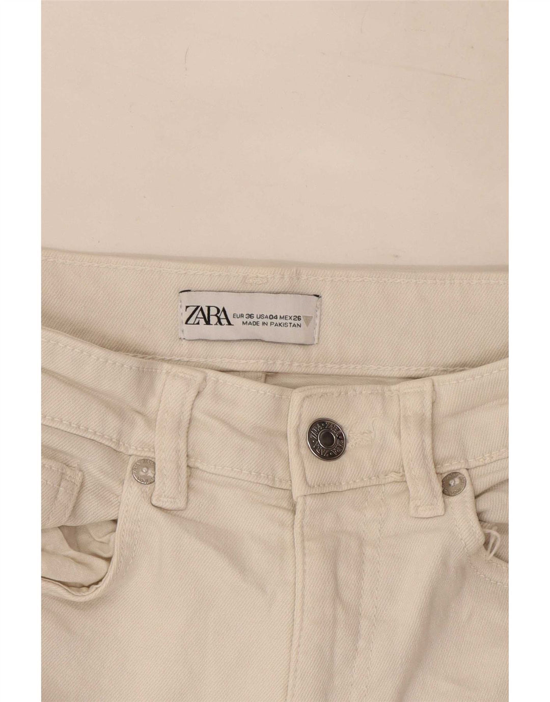 Jeans Bootcut da donna Zara EU 36 XS W26 L24 Bianco