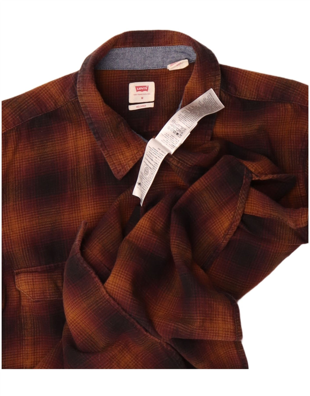 Levi's Camicia da uomo in flanella dalla vestibilità rilassata a quadri in cotone a quadri marrone medio