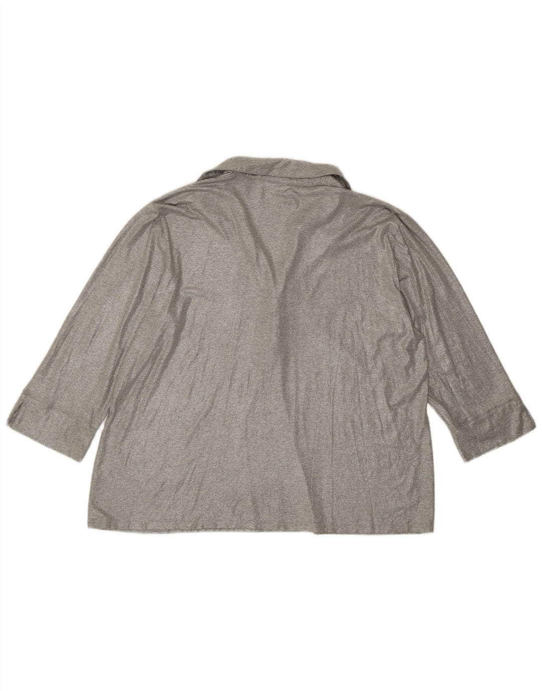 VINTAGE Womens 3/4 Sleeve Blouse Top UK 16 Large Grey
