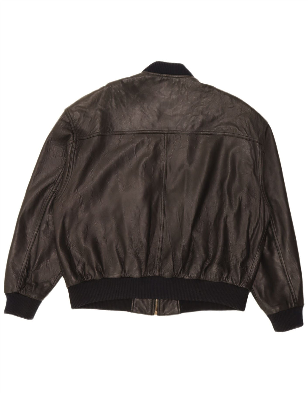 Giacca in pelle bomber da uomo Trapper UK 46 3XL Pelle nera