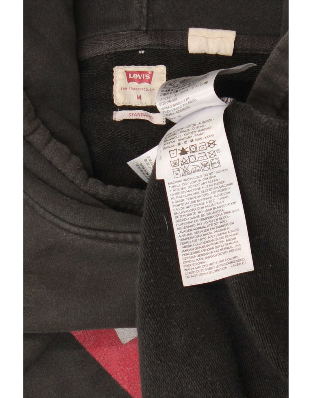 Maglione con cappuccio grafico standard da uomo Levi's in cotone nero medio