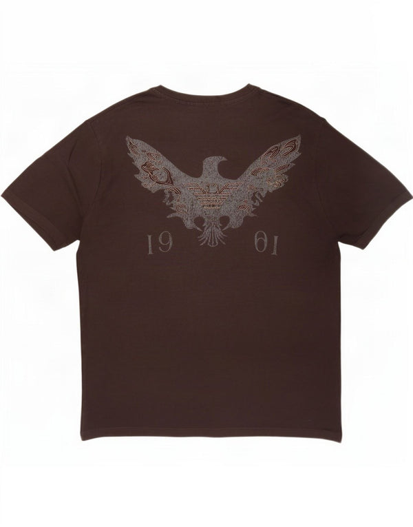 T-shirt grafica da uomo Emporio Armani grande marrone
