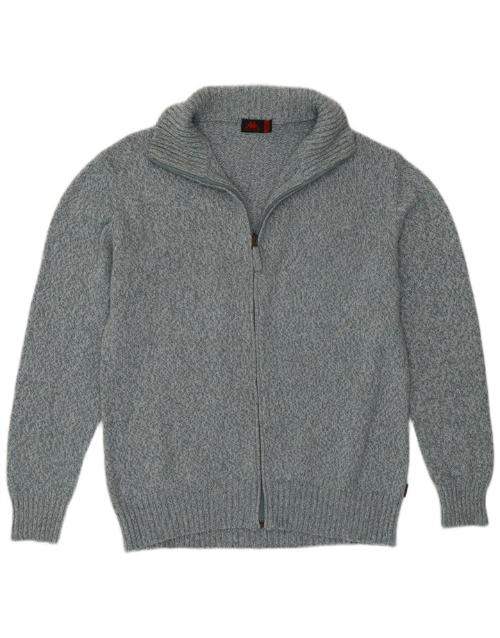 KAPPA Womens Cardigan Sweater Large Blue Flecked Wool