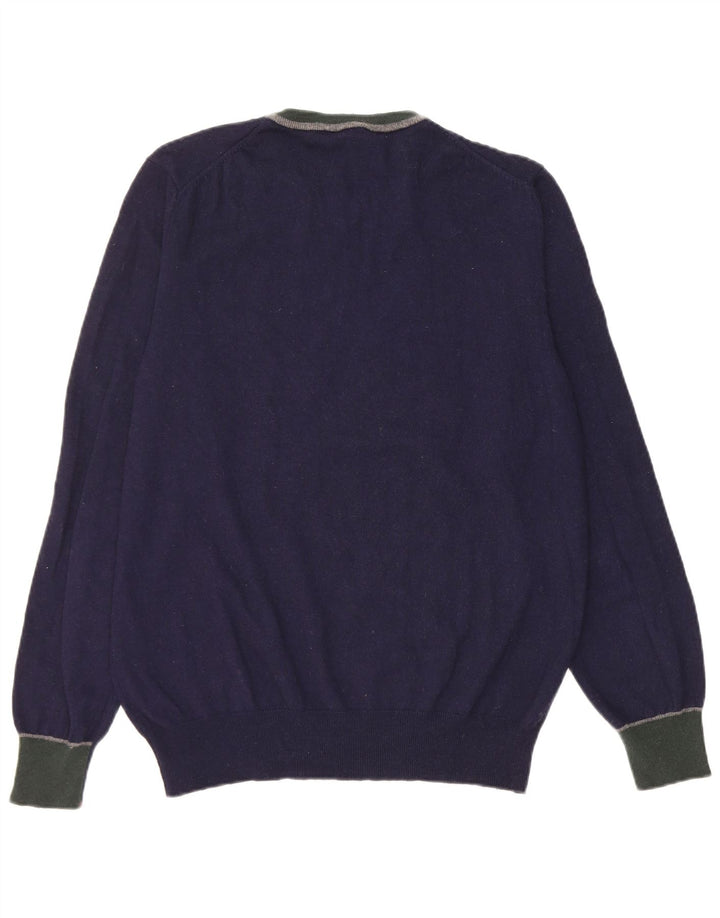 PEUTEREY Maglione maglione girocollo da uomo XL blu navy in lana color block