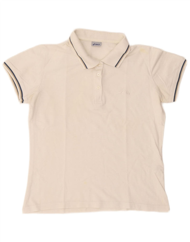 Polo da donna Asics UK 14 cotone bianco medio