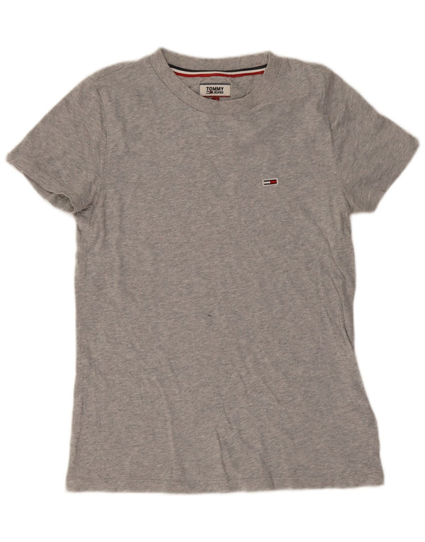 T-shirt da donna Tommy Hilfiger Top UK 6 XS cotone grigio