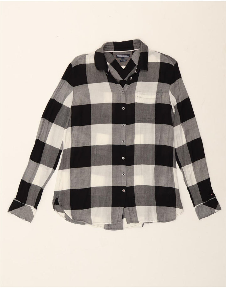 Camicia da donna Regular Fit Tommy Hilfiger US 8 Medium Black Check Viscosa