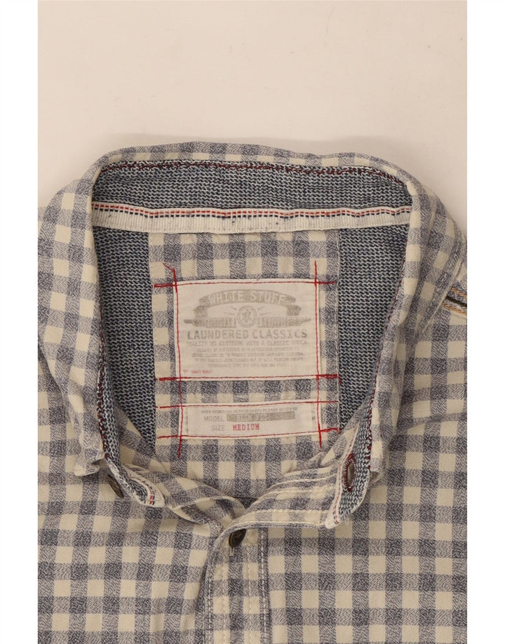 Camicia da uomo White Stuff in cotone a quadretti grigio medio