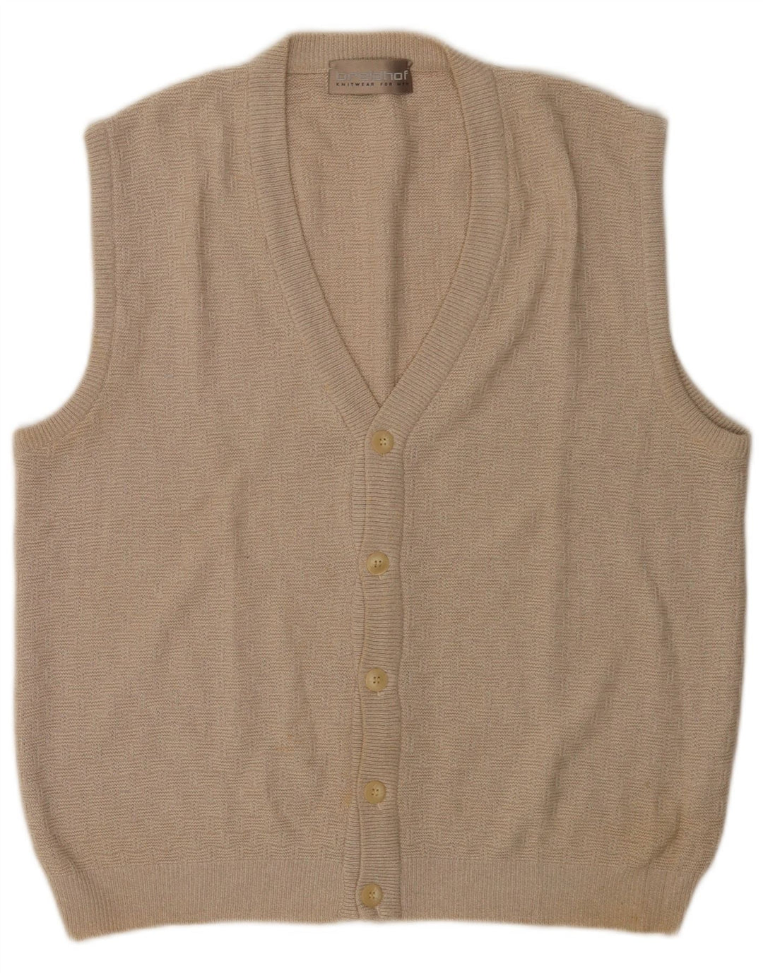 Maglione cardigan senza maniche da uomo Breidhof IT 50 Poliacrilico beige medio