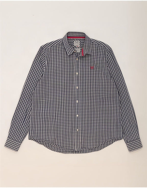 Crew Clothing Camicia da uomo classica vestibilità XL in cotone a quadretti blu navy