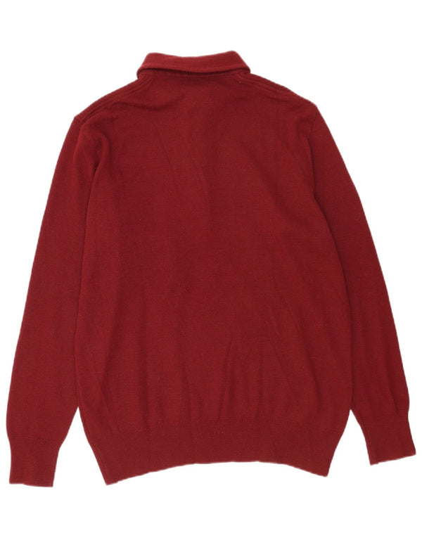 Maglione vintage da uomo con collo alto bordeaux medio