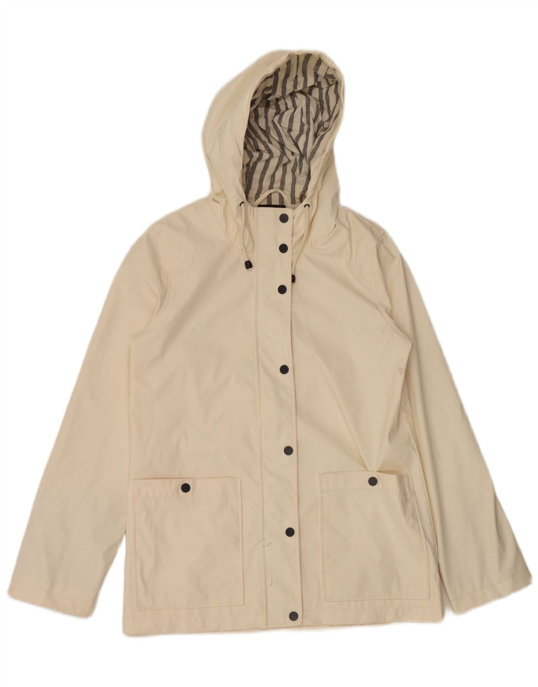 Topshop Giacca antipioggia oversize da donna con cappuccio UK 10 Small Off White
