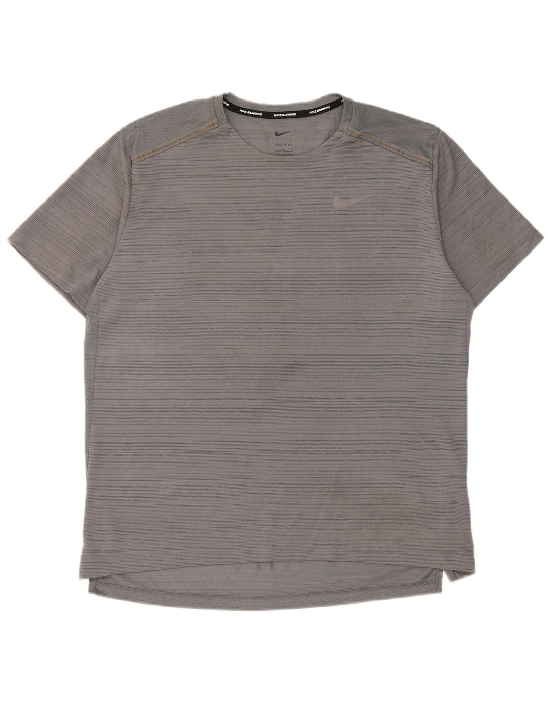 T-shirt Nike Dri Fit da uomo, grande, in poliestere gessato grigio