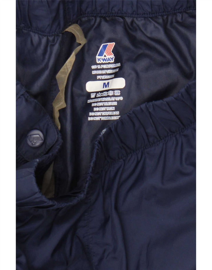 Pantaloni impermeabili da jogging da donna K-Way UK 14 medio blu navy a righe
