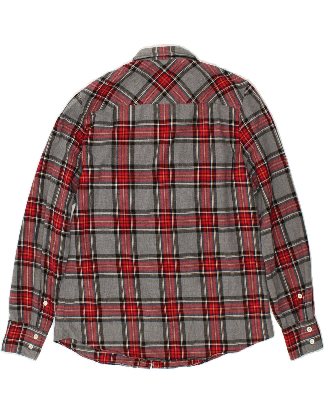 J. CREW Womens Boy Fit Flannel Shirt US 6 Medium Grey Check Cotton Vintage J. Crew and Second-Hand J. Crew from Messina Hembry 