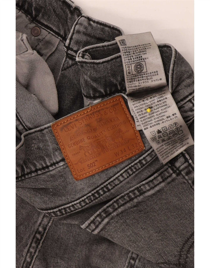 Levi's Uomo 502 Jeans affusolati W34 L32 Cotone grigio