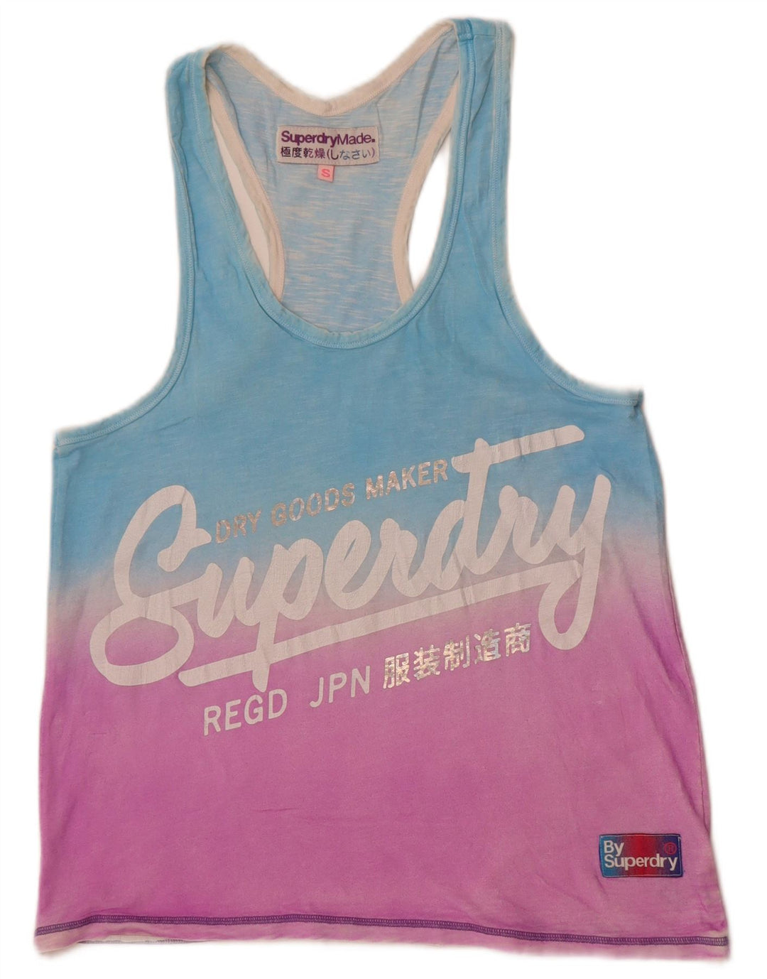 Canotta grafica da uomo Superdry Small in cotone color block blu