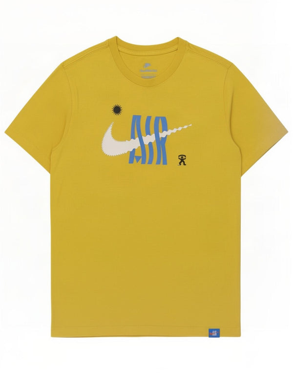 T-shirt grafica da uomo Nike Top grande in cotone giallo