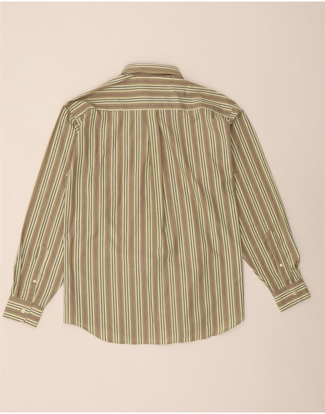 Camicia vintage da uomo a righe kaki medie
