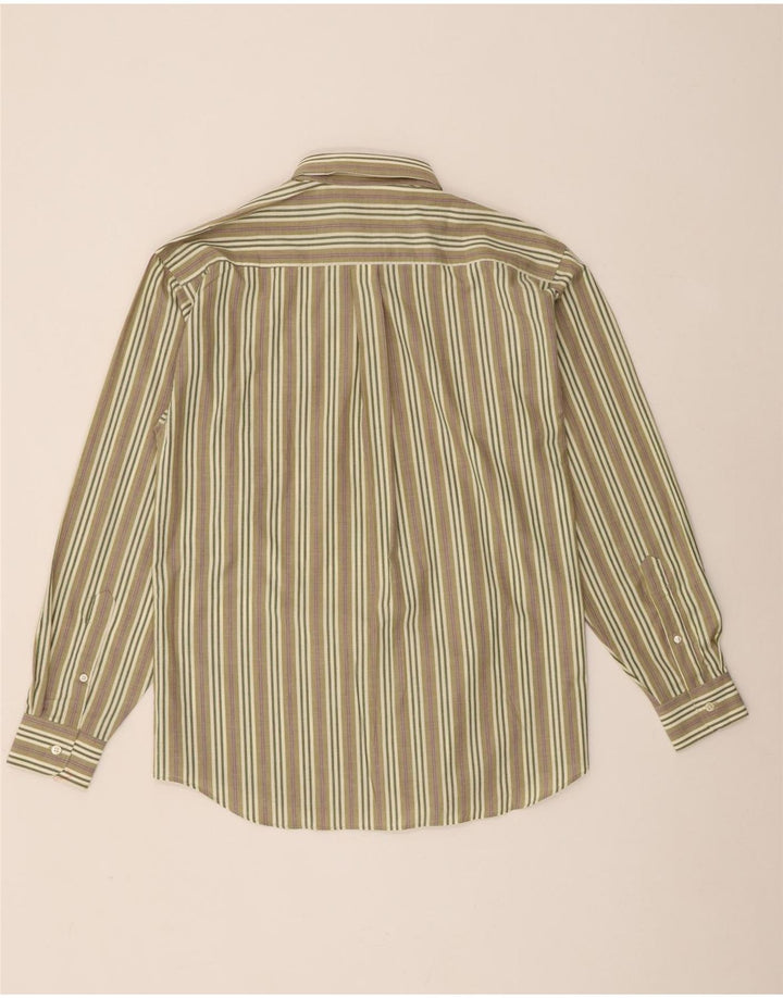 Camicia vintage da uomo a righe kaki medie