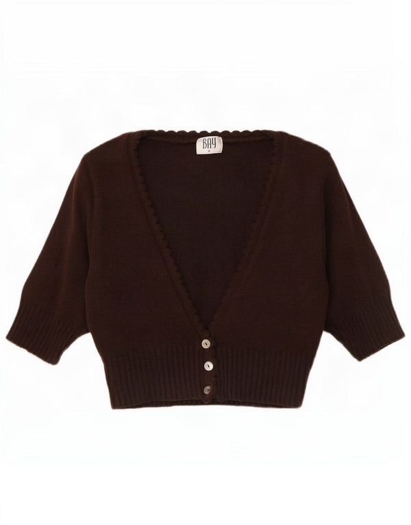 Maglione Bolero a maniche corte da donna Bay UK 8 piccolo acrilico marrone