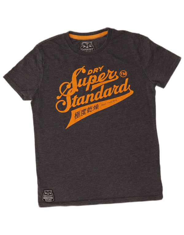 T-shirt grafica da uomo Superdry Top in cotone grigio medio