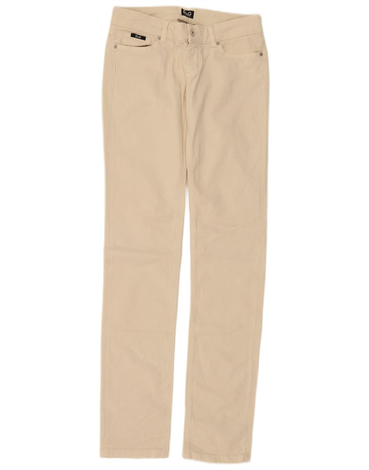 Jeans slim da donna Dolce & Gabbana W28 L34 cotone beige