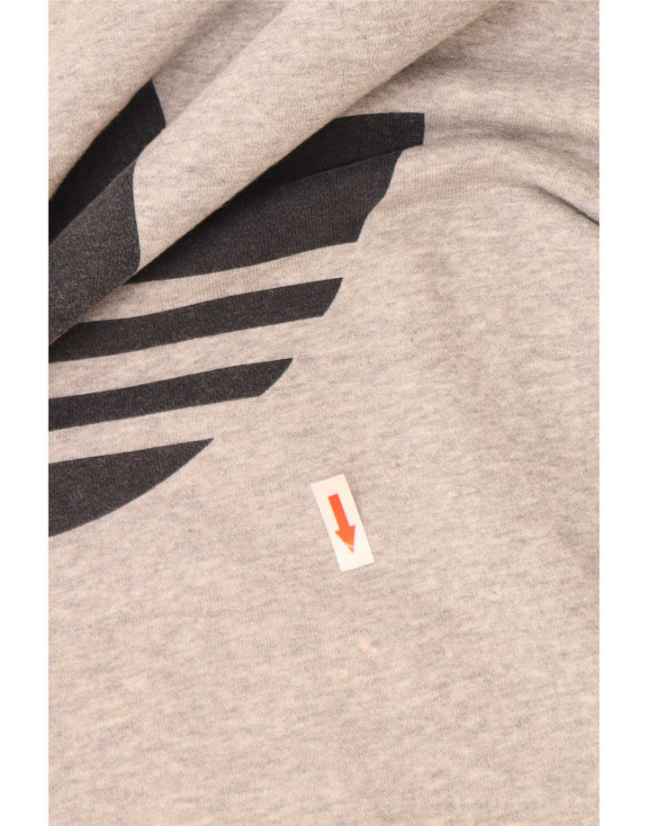 Felpa grafica da uomo Adidas Jumper XL in cotone color block grigio