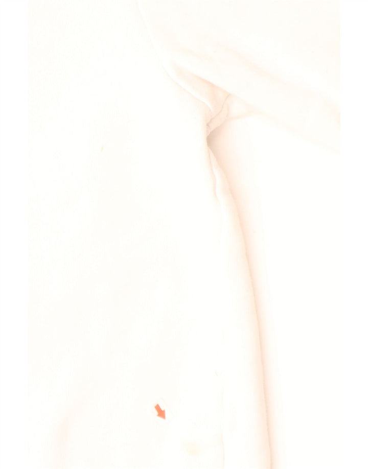 ELLESSE Felpa con cappuccio grafica da uomo, piccola, in cotone bianco sporco