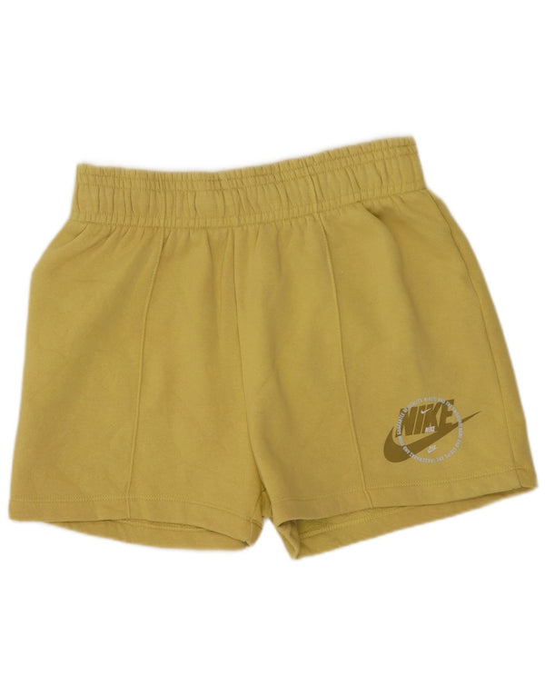 Pantaloncini sportivi grafici da donna Nike UK 12 cotone giallo medio