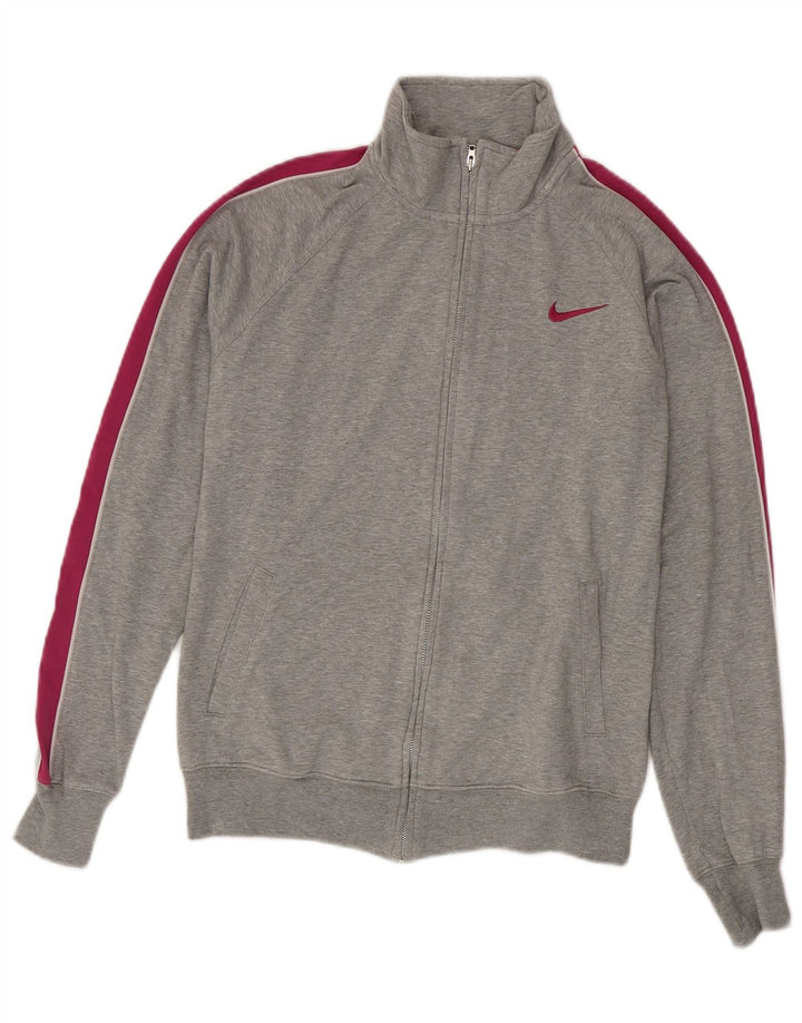 Giacca da ginnastica da donna Nike UK 16 Large in cotone color block grigio
