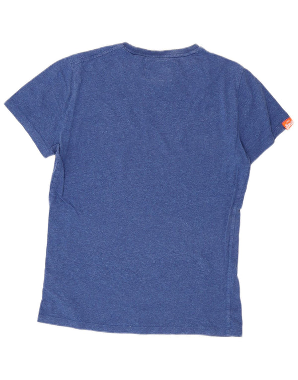T-shirt da uomo Superdry Top Small in cotone chiazzato blu