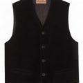 Gilet vintage da uomo in pelle scamosciata XL in pelle nera