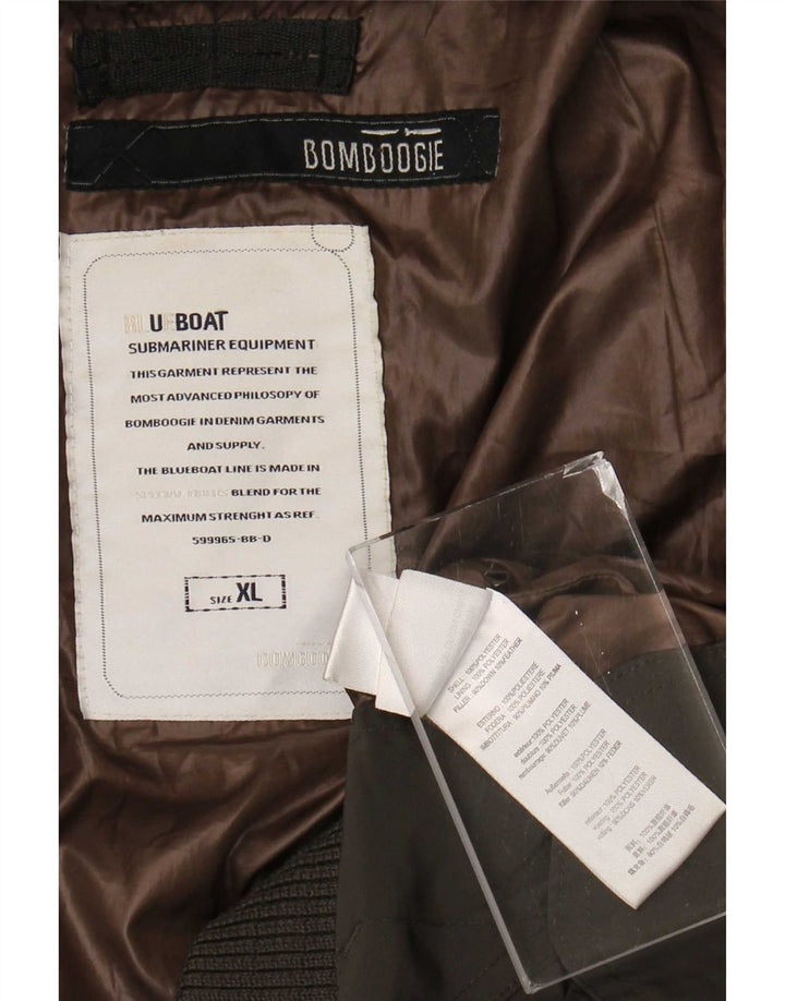 Bomboogie Giacca imbottita con cappuccio da uomo UK 42 XL Poliestere grigio
