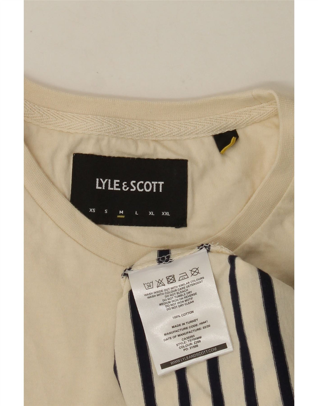 T-shirt da uomo LYLE & SCOTT Top in cotone a righe beige medio