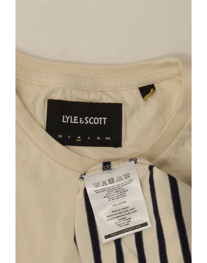 T-shirt da uomo LYLE & SCOTT Top in cotone a righe beige medio