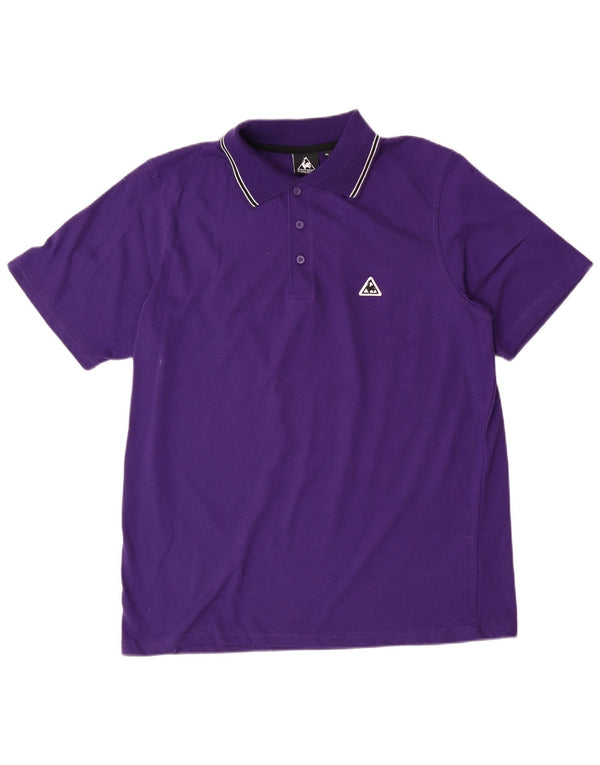 Polo da uomo LE COQ SPORTIF XL viola poliestere